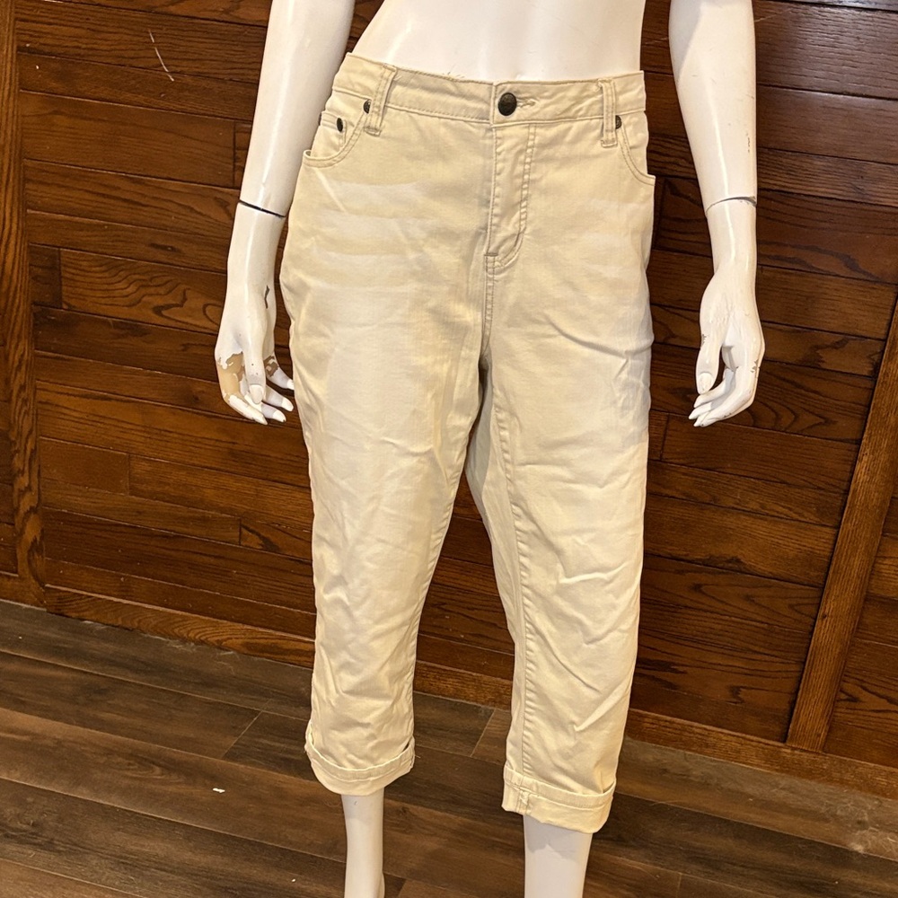 Tru Luxe Jeans Women's Cream Cropped Jeans